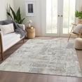 thumbnail image 3 of HomeRoots 679134 5 x 8 ft. Ivory & Gray Abstract Transitional Washable Machine Made Rectangle Area Rug with UV Protection, 3 of 7