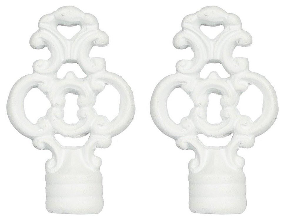 Urbanest Urbanest Set of 2 Key Lamp Finials, 2 3/8", Matte White