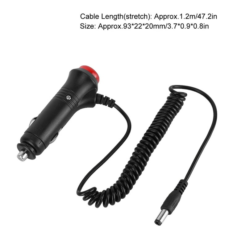 Cigarette Lighter Plug Adapter Socket, 12V 24V Car Motorcycle Power Supply  Connector Cable with ON OFF Switch Built in 3A Button
