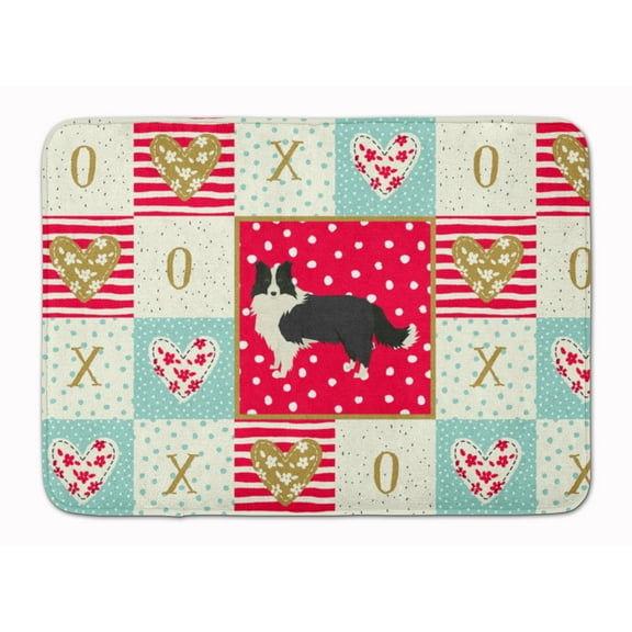 Border Collie Love Machine Washable Memory Foam Mat