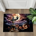thumbnail image 4 of Spooky Halloween Night Witch Miniature Pinscher Glowing Pumpkins Doormat Mini Pin Dog Lover Indoor Outdoor Welcome Mat - 12015, 4 of 5