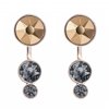 Black Crystal Pierced Earrings SLAKE DOT Jackets Rose Gold #5241291