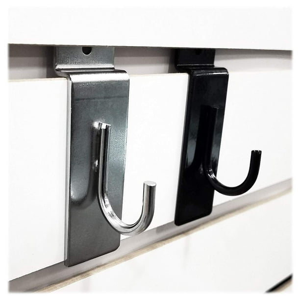 Chrome JHook, J Shaped Utility Hanger for Slatwall Displays & Slatgrid