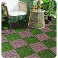 thumbnail image 3 of Olurrisa Outdoor Living 12" x 12" Composite Deck Tiles,44 Pack Interlocking Polypropylene Flooring for Patio, Deck,Poolside and Outdoor Spacesr Red Brown, 3 of 7