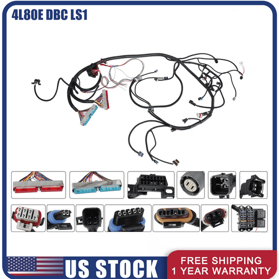 Woudy 4L80E Stand Alone Wiring Harness Compatible with DBC LS1 1997-2006 w/ 4L80E 4.8L 5.3L 6.0L Vortec Engines Drive by Cable Throttle Body