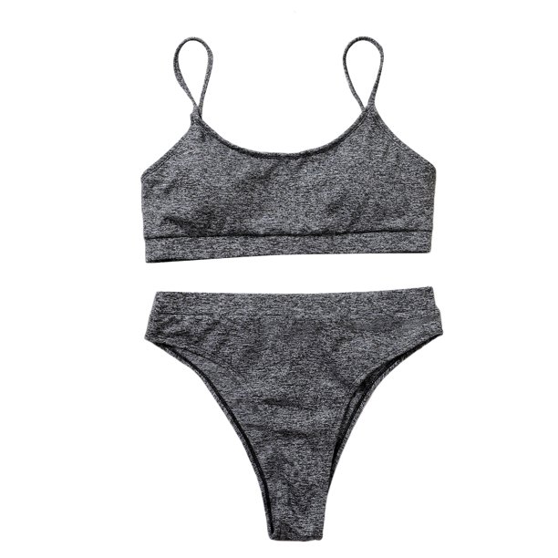 Lesimsam Women's Swimsuit Sets, Sling U Neck Swim Bra High Waist Panty