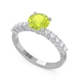 thumbnail image 2 of 2.25 Ct Latest Round Shape Natural Diamond & Peridot Gemstone Anniversary Ring for Women Solid 18K White Gold Size 3.5 by Diamond-Capitals, 2 of 7