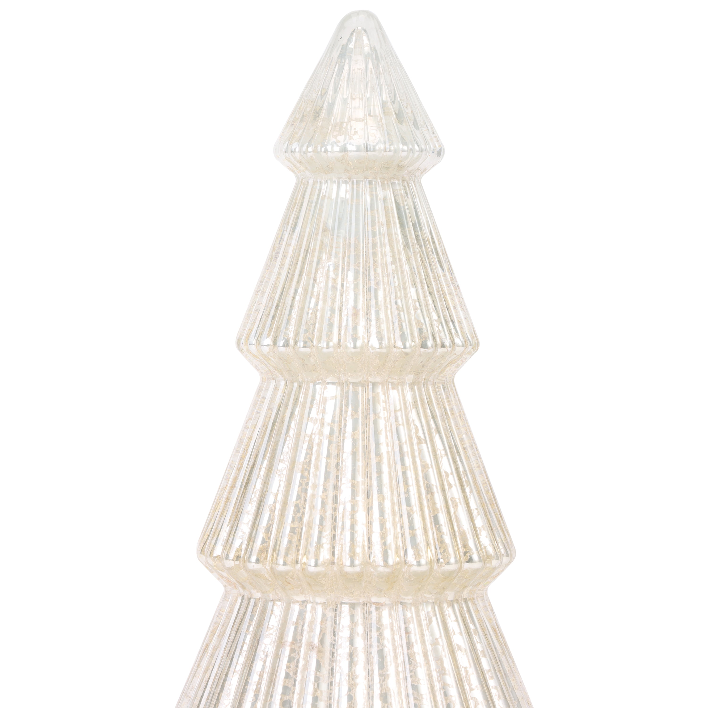 Better Homes & Gardens 12‘’  Decorative Tabletop Christmas Tree in Mercury Ribbed White Glass, Large