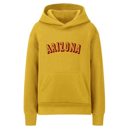 Daxton Youth Unisex Pullover Cities States Hoodie Mid-Weight Fleece Sweater - Arizona Gold Burgundy XL