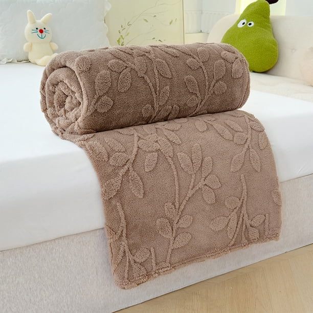 Manta de invierno de jacquard de color sólido de café, manta multifuncional de tafetán de jacquard de color sólido, manta para oficina, manta para descanso, regalo de vacaciones