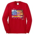 thumbnail image 2 of Wild Bobby, Colorful Neon Flag Hearts Love, Streetwear, Men Long Sleeve Shirt, Red, Medium, 2 of 3