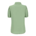 thumbnail image 5 of QASIEATN Womens Shirts Button Down Dress Shirts Casual Short Sleeve Textured Collared Summer Work Blouse Camping Clothes, 5 of 8