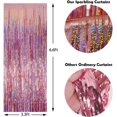 thumbnail image 6 of 3 Pcs/Lot Laser Glitter Rain Curtain Foil Fringe Tinsel Backdrop for Birthday Wedding Party Home Background DIY Decoration, 3.3×6.6Ft(Rose Gold), 6 of 6