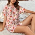 thumbnail image 4 of Sikiie Floral Mugs And Strawberries Womens Pajama Sets Short Sleeve Top With Pants Sleepwear 2 Piece Lounge SetMedium, 4 of 6