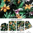 thumbnail image 7 of Sumtumn Hawaiian Shirt for Men Summer Short Sleeve Beach Shirt Black Golden Floral Tropical Shirts, 7 of 7