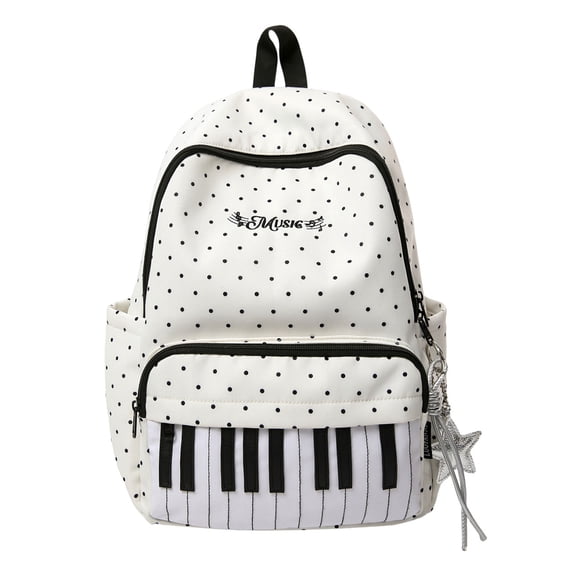 Piano Backpack Whimsical Twee Backpack Y2k Cute Daypack Medium Bookbag Cutecore Supplies