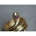 thumbnail image 3 of 0.80cts Round Cut Pink Ruby Women's Cocktail Snake-Coil Ring 14k Yellow Gold Plated -6, 3 of 5
