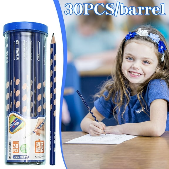 Ergonomic Triangular Grip Pencils | Correct Writing Posture Design | Durable Wear-Resistant Nib | Smooth Writing | 30 Count Pack | Portable Stationery | Comfortable Handwriting