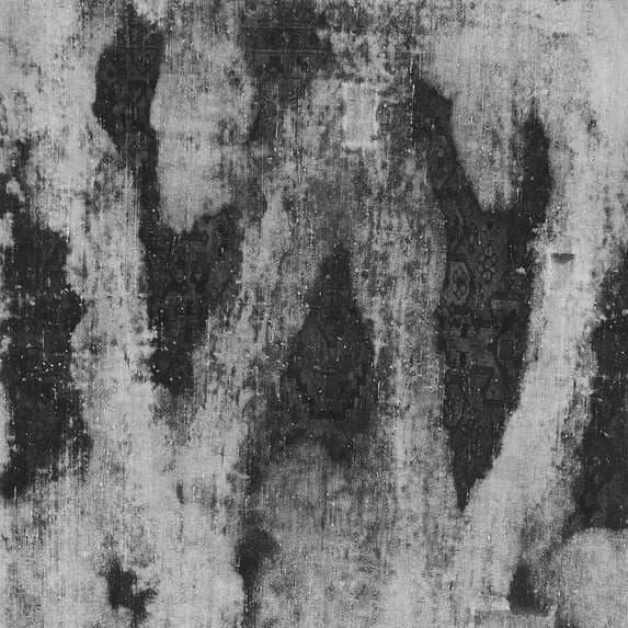 Ahgly Company Indoor Square Abstract Gray Modern Area Rugs, 7' Square