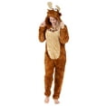 thumbnail image 1 of Christmas Mens Union Suit Zip-Up Onesie Pajama, Bunny, Yeti, or Moose, Brown, Size: XL, 1 of 7