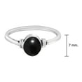 thumbnail image 3 of Oval Mystery Black Onyx Stone Inlay Sterling Silver Band Ring-7, 3 of 5