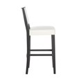 thumbnail image 2 of Benzara BM16617 Classic Wooden Bar Stool with Leatherette Seating, Black & White - 44.75 x 18.5 x 23 in., 2 of 4