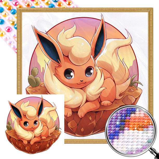 AB Parcial 5D DIY Artística Eevee Fuego Taladro 35x35cm