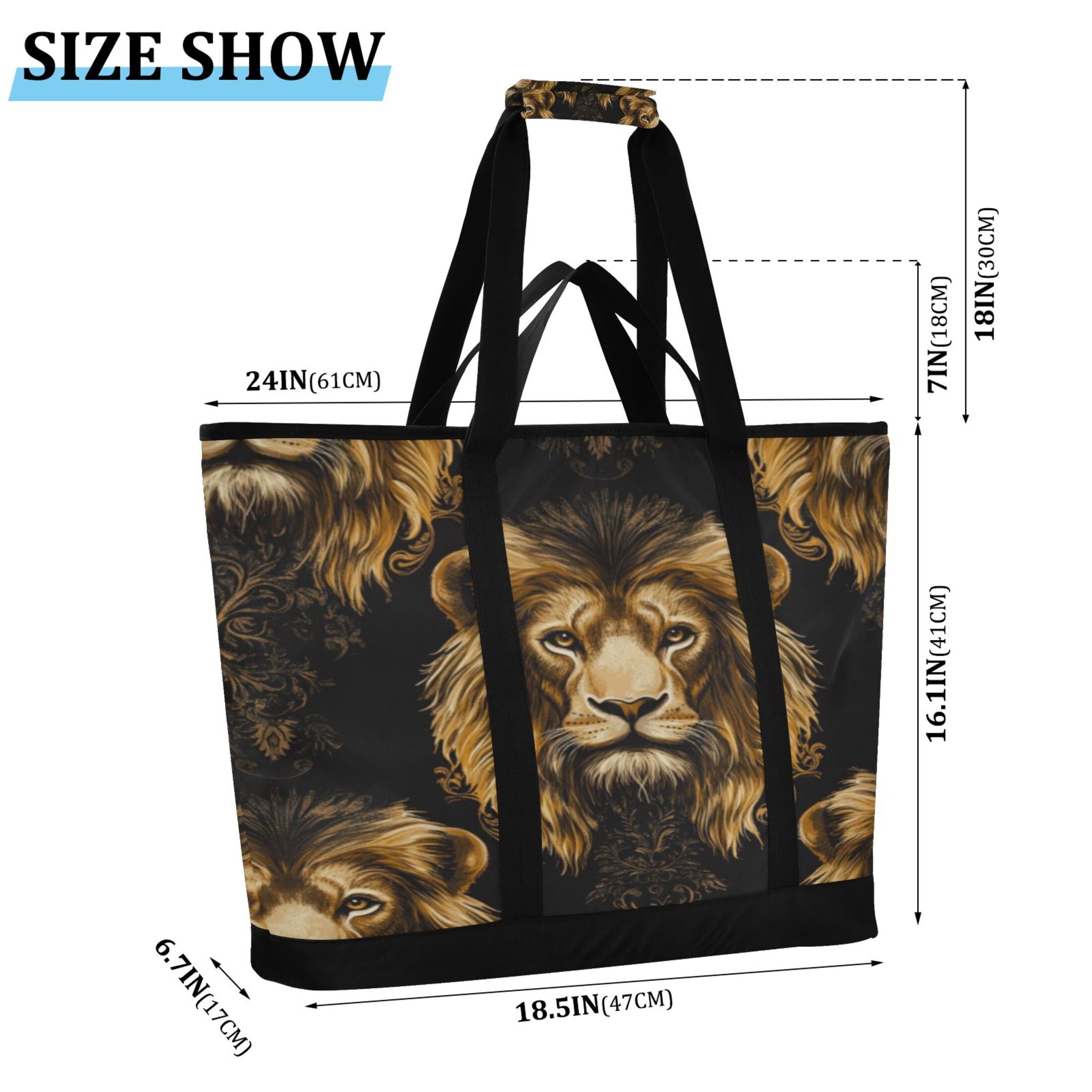 Large Hand-held Ice Pack Picnic Bag Insulation and Refrigeration Suitable for Shopping Picnics and Camping Fierce Lion