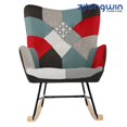 thumbnail image 3 of Fabric Upholstered Nursery Rocking Accent Chairs with High Backrest, Glider Rocker, Muliti-Color, 3 of 7