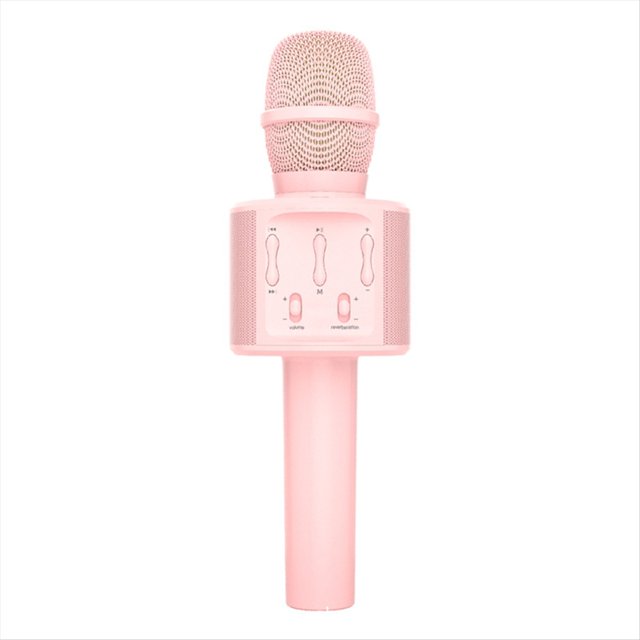 Micrófono Inalámbrico Bluetooth para el Hogar, Reproductor de KTV para Niños con Luz LED y Sonido Mágico, Accesorios de Audio Inalámbrico Rosa