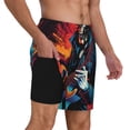 thumbnail image 3 of Picia Rock Skull Singer pattern Mens Swim Trunks with Compression Liner Stretch Beach Shorts Quick Dry with Zipper Pockets No-Chafing Board Shorts-XX-Large, 3 of 9