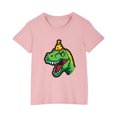 thumbnail image 3 of RXIRUCGD T-shirt en Coton pour Enfants Garçons Filles Mode Mignon Col Rond Imprimé Tee Manches Courtes (Rose, Taille : 5 Ans), 3 of 5