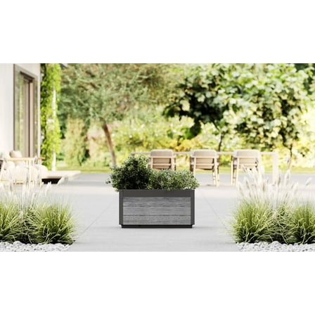 Delta 30" L x 17" W x 15" H Modern Vinyl Planter, Gray
