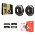 thumbnail image 1 of Transit Auto Rear Coated Drilled Slotted Disc Brake Rotors and Semi-Metallic Pads Kit for Car GMC Chevrolet Savana 2500 Express 3500 KDS-100376, 1 of 11