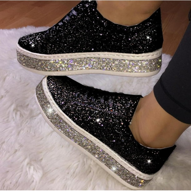 Platform shop sneakers glitter