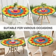 thumbnail image 7 of Colorful Tie Dye Mandala Pattern Round Fitted Tablecloth with Elastic Edge,Dining Table Cover Waterproof,Outdoor Round Tablecloth for Camping,Dining,Indoor and Outdoor, 7 of 7