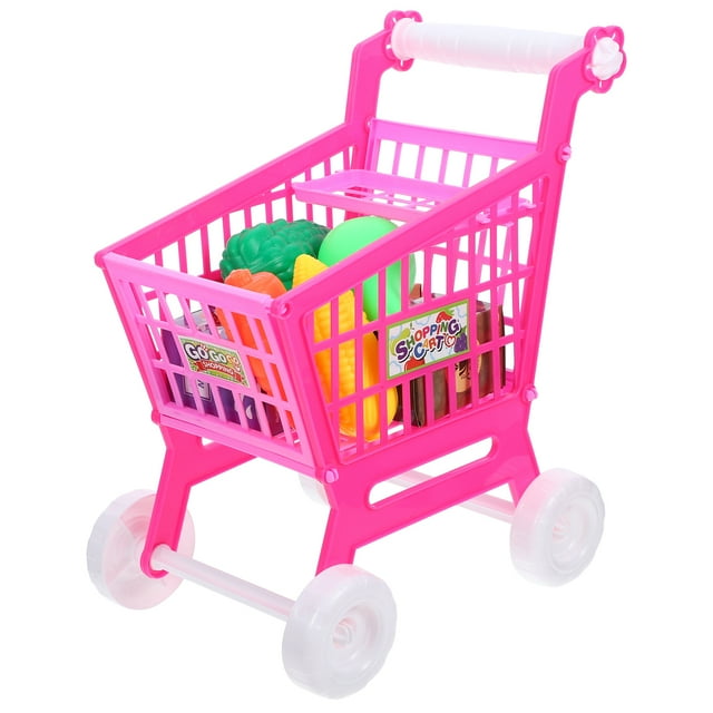 1 mini carrito de supermercado para niños, juguete de simulación de carrito de compras.