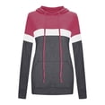 thumbnail image 4 of ZQGJB Spring Hoodie Sweatshirts for Women Color Block Print Long Sleeve Lightweight Hooded Pullover Tops Striped Comfy Tunic Blouse with Pockets(Dark Gray#02,M), 4 of 5