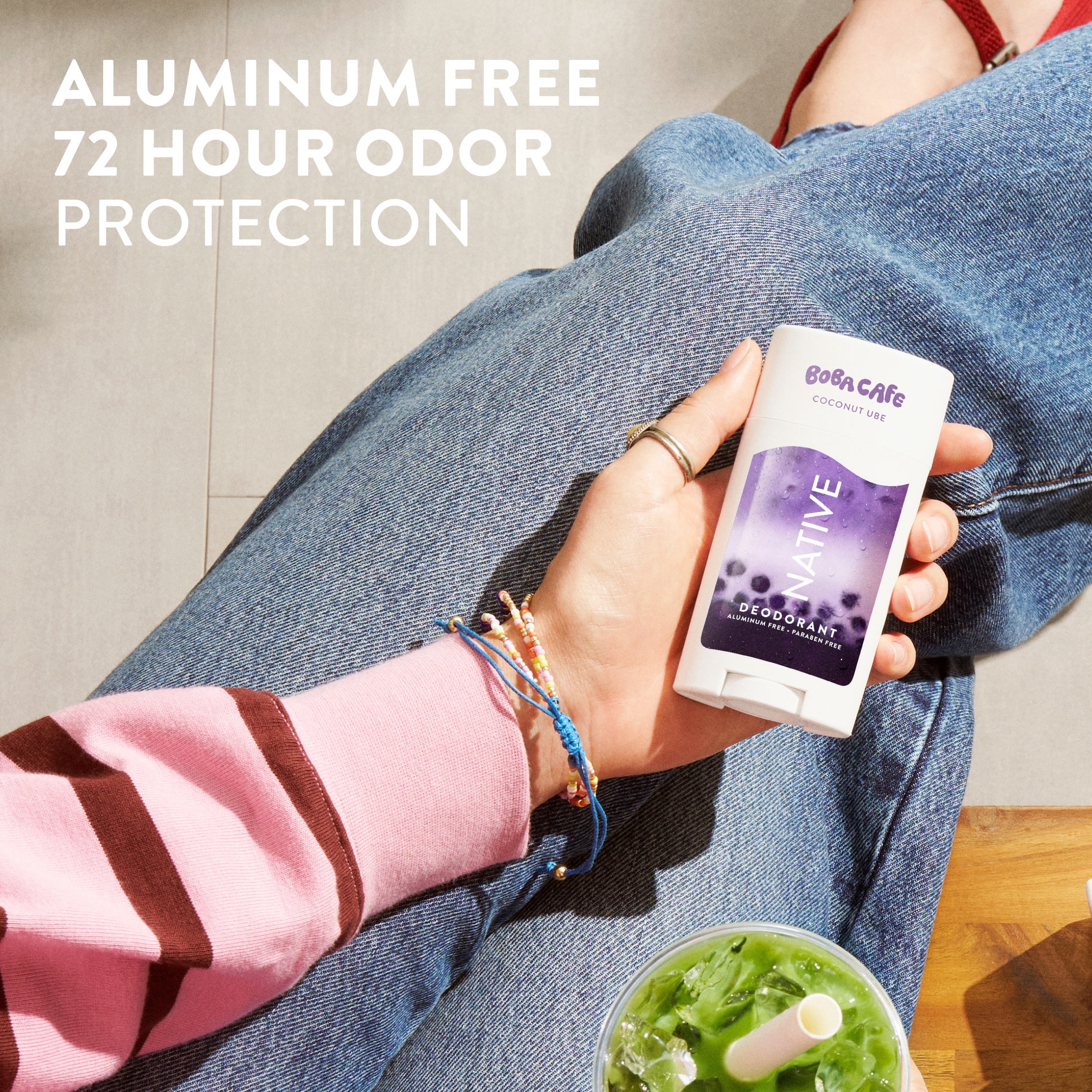 Native Aluminum Free Deodorant, Limited Edition Coconut Ube, 72 Hour Odor Protection, for Women and Men, Boba Café, 2.65oz