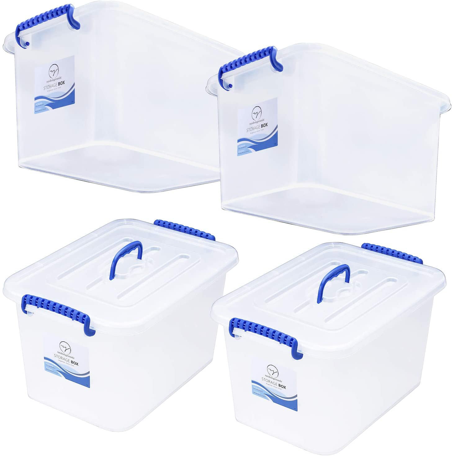 Black White 6 Packs Tstorage Plastic Storage Baskets for Organizing with Handle