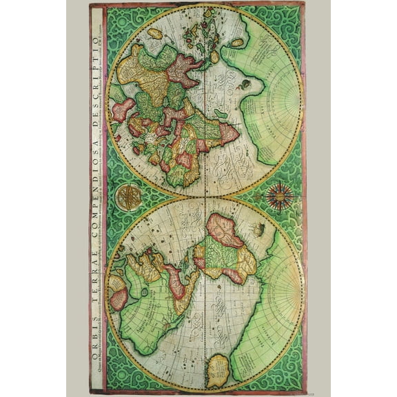 Antique Maps Mini Poster 11inx17in #5 in Mail/storage/gift tube 11x17 poster