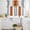 Orange-red, variant on Gray Orange Kitchen Curtains Sets for Windows 24 Inch Length, Modern Gradient Geometric Rod Pocket Window Treatments Tier Curtains and Valances Set for Bedroom/Bathroom