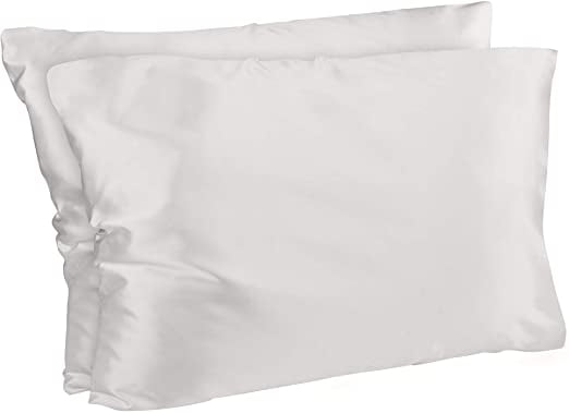 KING SIZE SATIN PILLOWCASES 2 IVORY-NICE & SOFT-GREAT GIFT-COMES WITH ZIPPER 