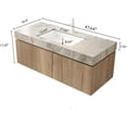 thumbnail image 2 of 48 inch Bathroom Vanity with Sink, Wall Mounted Bathroom Vanities with Drawer and 2 Doors, Roma Travertine-Pattern Countertop and Ceramic Basin, Pre-Assembled, 2 of 6