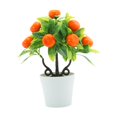 thumbnail image 3 of CoudarTitie Artificial Potted Plants Florals Decor Desktop Decoration Decorative Fake Potted Orange, 3 of 9