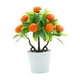 thumbnail image 3 of Plantas artificiales en maceta, pequeñas plantas falsas, decoración floral, planta en maceta falsa, frutal artificial para estante, baño, casa Naranja, 3 of 8