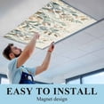 thumbnail image 6 of Green Brown Botanical Fluorescent Light Covers, Farmhouse Eucalyptus Leaves Rustic Magnetic Light Covers for Ceiling Lights, Fluorescent Ceiling Shade for Classroom Bedroom Office 4x2Ft x 3PCS, 6 of 8