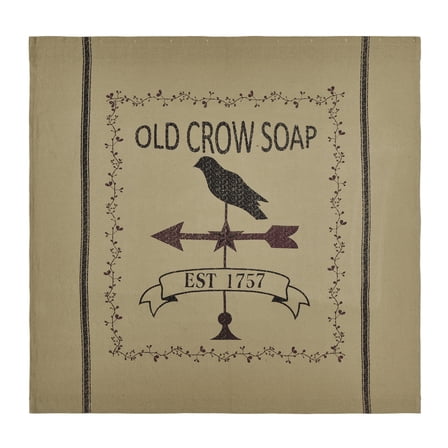 Burlap Natural Weathervane Crow Shower Curtain 72x72 # 83122