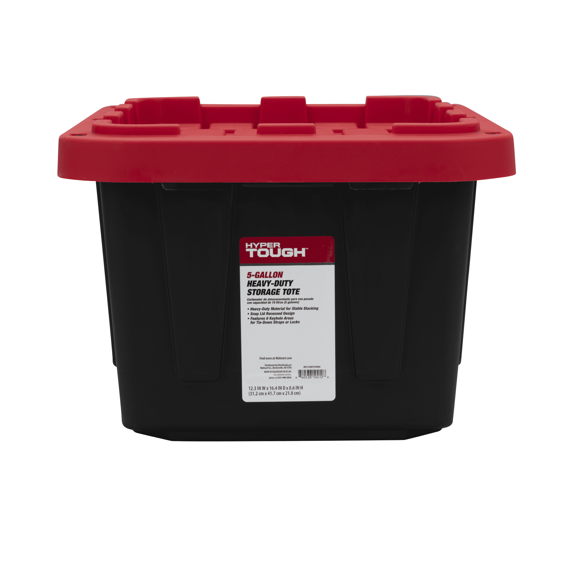 Hyper Tough 12 Gallon Snap Lid Stackable Plastic Storage Bin Container,  Black with Red Lid - Yahoo Shopping