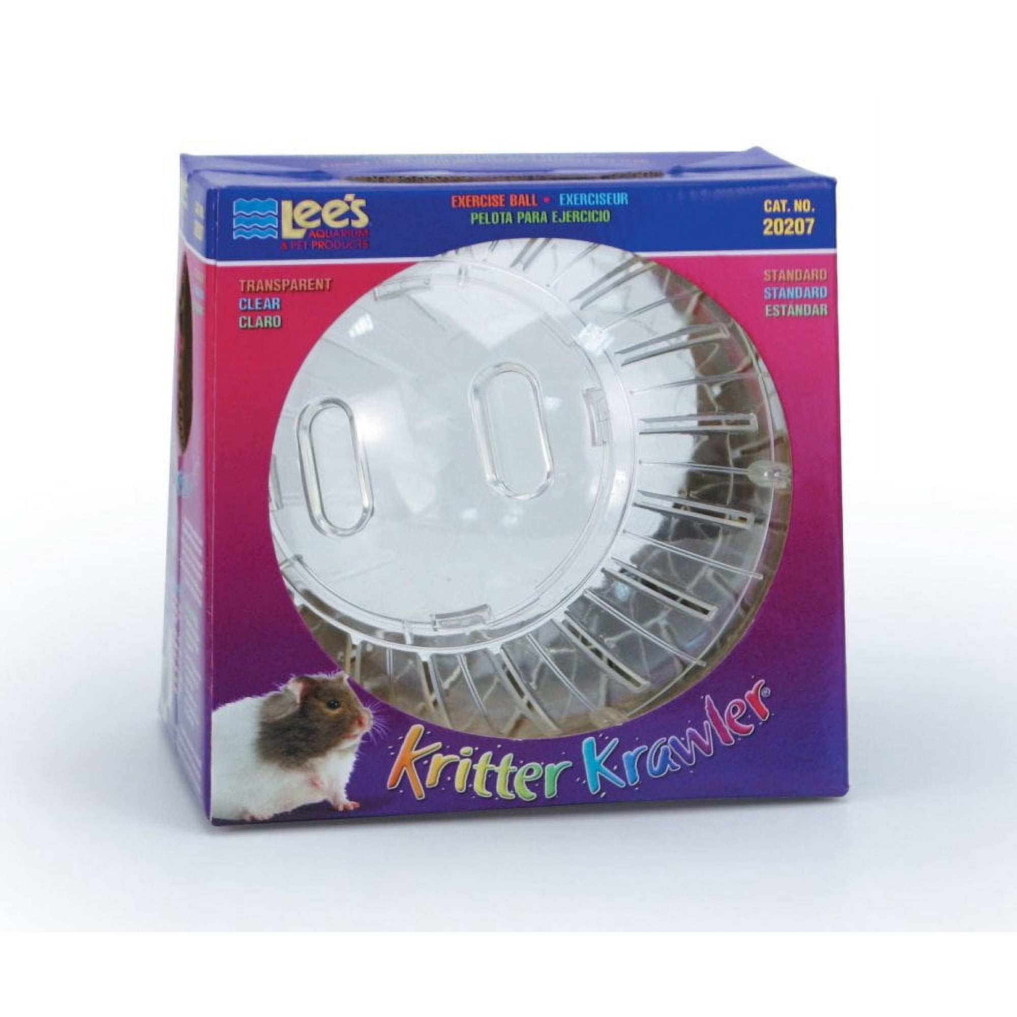 Lee's Aquarium & Pet Products Kritter Krawler Clear View-Thru Running Ball Clear Standard